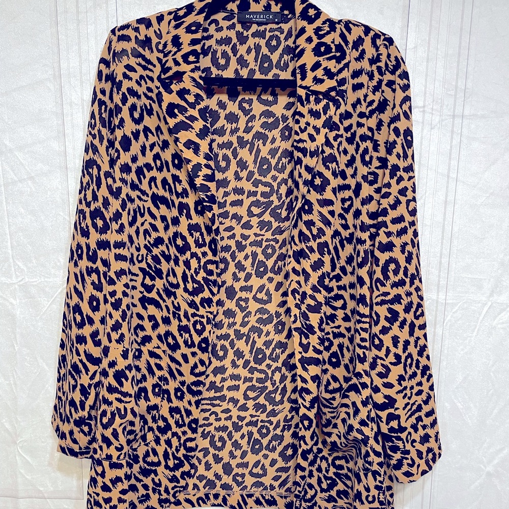 Maverick The Collection Leopard Print blazer size M